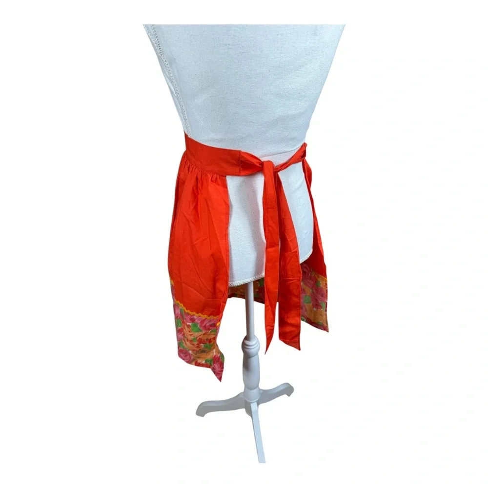 Vibrant‎ Red Floral Apron